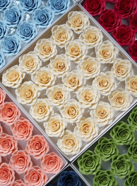 香皂花升级大花头七夕新款7cm骄傲玫瑰花仿真花永生花束礼盒资材