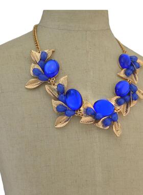 复古绿色时尚毛衣链夸张欧美风