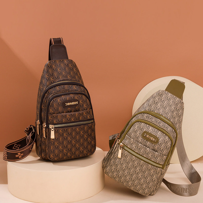 跨境胸包新款百搭单肩胸前女包ins洋气斜挎旅行软皮时尚休闲