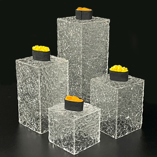 轻奢高档透明亚克力底座摆台酒店自助餐厅蛋糕点心架甜品展示盘子