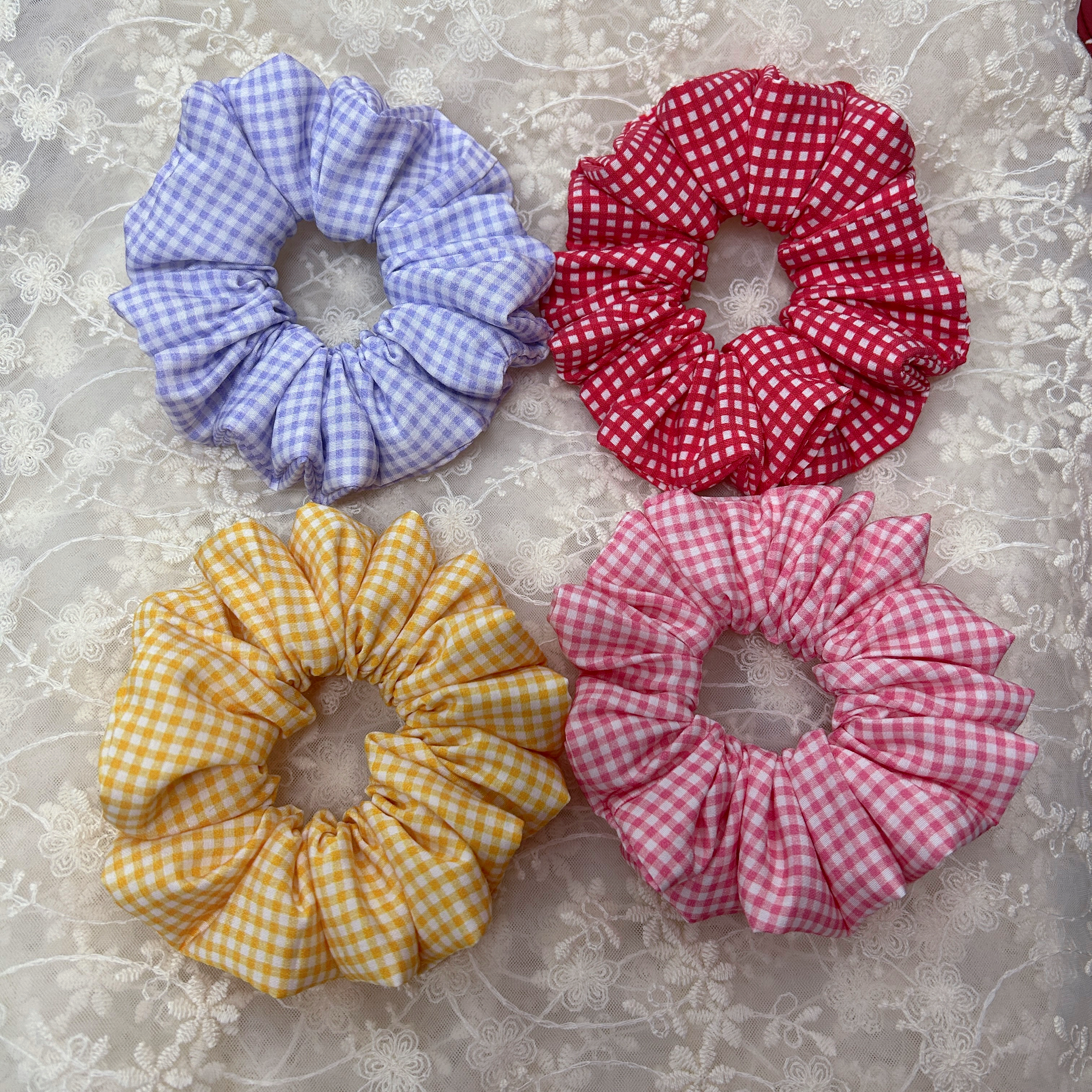 韩国格子系列大肠发圈高弹力轻奢高级感丸子头发绳马尾扎头发头绳