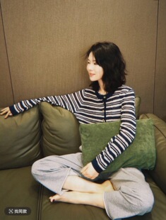 5061 针织衫 老钱提花汉麻条纹衫 气质拼色圆领条纹长袖