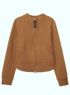 秋季修身型拉链薄款韩版口袋运动户外时尚女卫衣25366