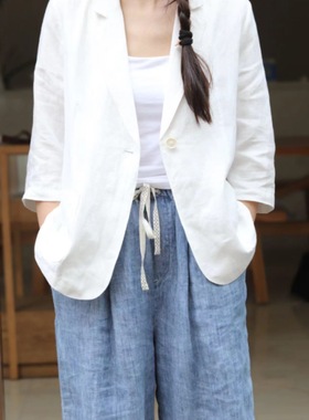 2025新款薄款弹力汉麻小西服24131