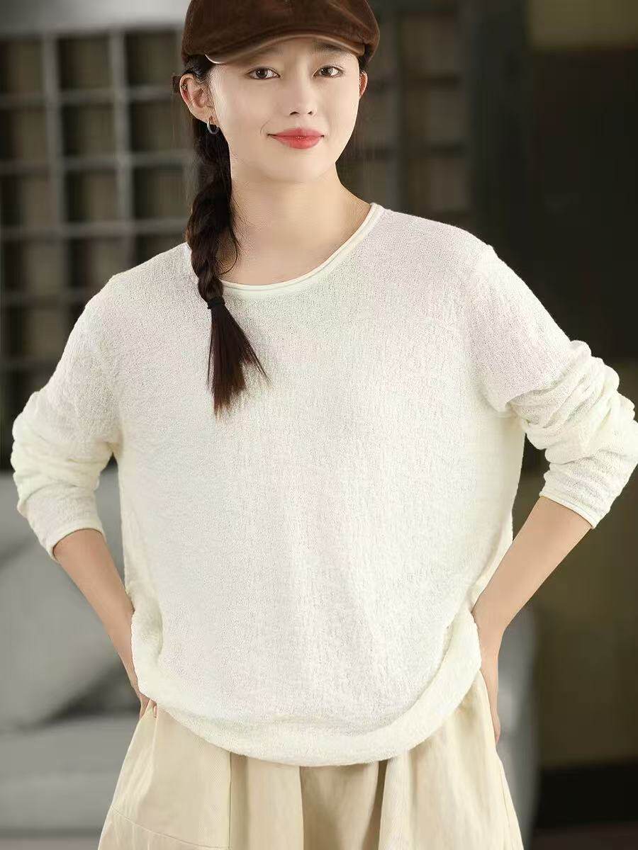 【冬暖夏凉】汉麻套头针织打底衫女肌理皱文艺复古上衣,女装/女士精品,毛衣,淘宝优惠券,粉丝福利购,淘宝优惠卷