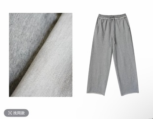 毛边薄款 细纱支汉麻棉夏季 软糯毛圈松紧腰休闲灰25267 卫裤 夏款