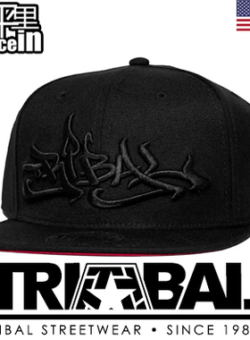 【北京现货】Tribal gear官网购回snapback 黑色红底街头涂鸦字体