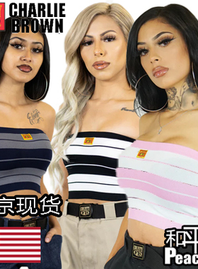 【北京现货】FB County polo横条纹美国西海岸HIPHOP抹胸性感上衣