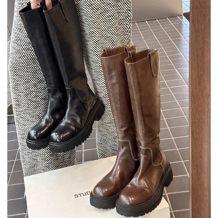 2024秋冬新款葡萄妈同款水洗马皮