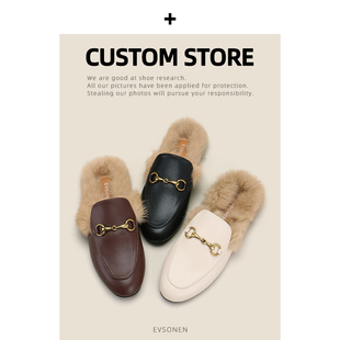 英伦风经典 皮毛一体真兔毛乐福鞋 2025毛毛鞋 休闲鞋 Evsonen