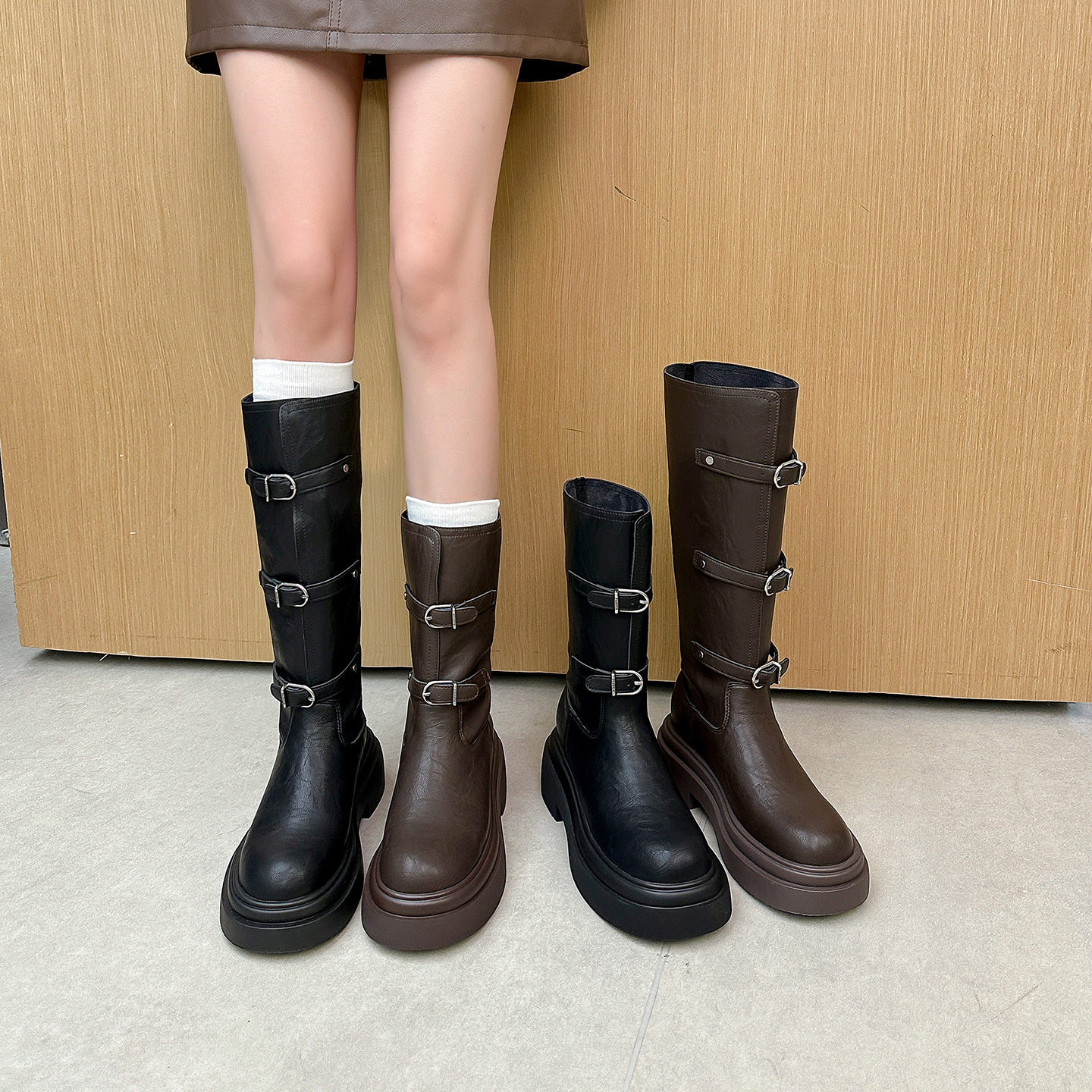 厚底美拉德洋气短靴女2025秋冬