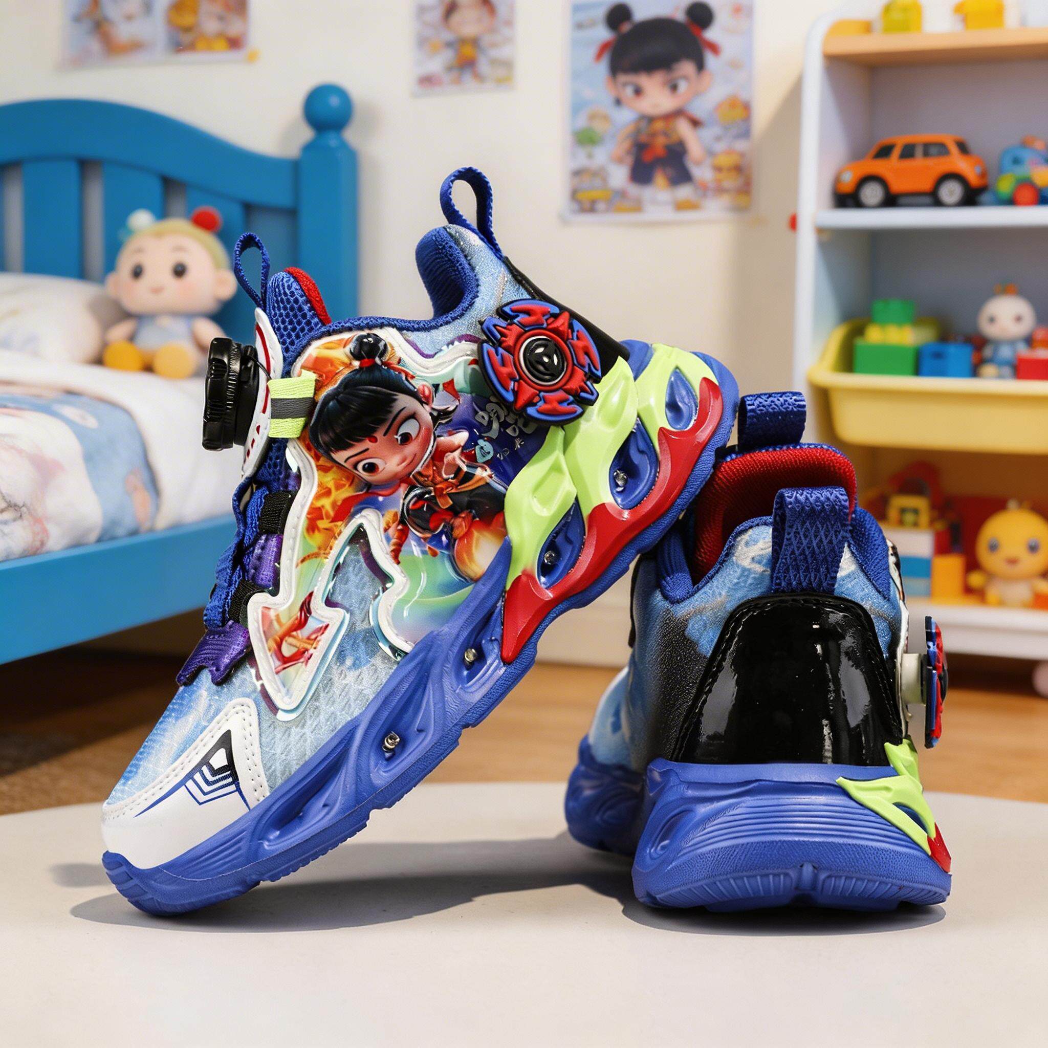 哪吒男童运动鞋春秋款网面透气轻便软底防滑儿童学生休闲跑步鞋子