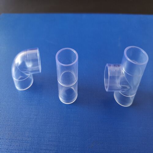 透明弯头透明三通透明直接3分接头透明鱼缸配件PVC透明塑料16mm
