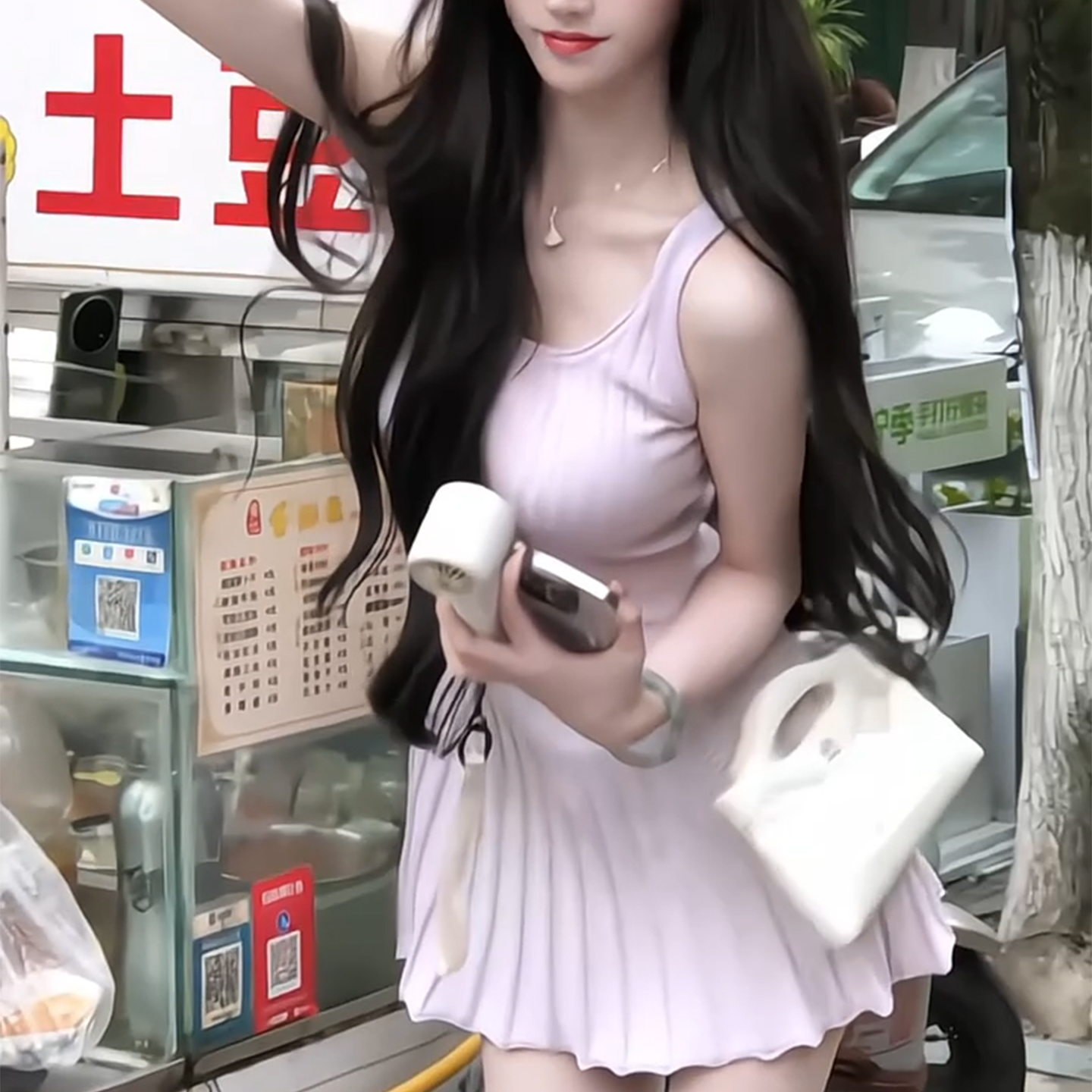 无袖连衣裙修身时尚短款