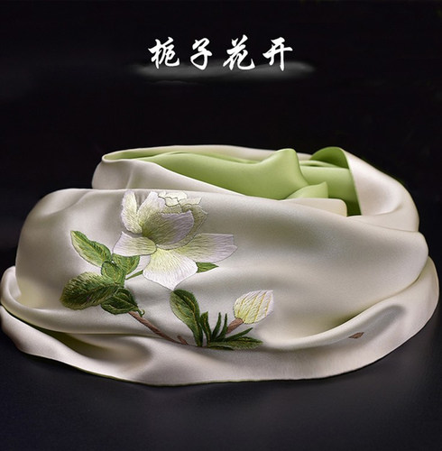 成都蜀绣手工丝巾刺绣围巾伴手礼