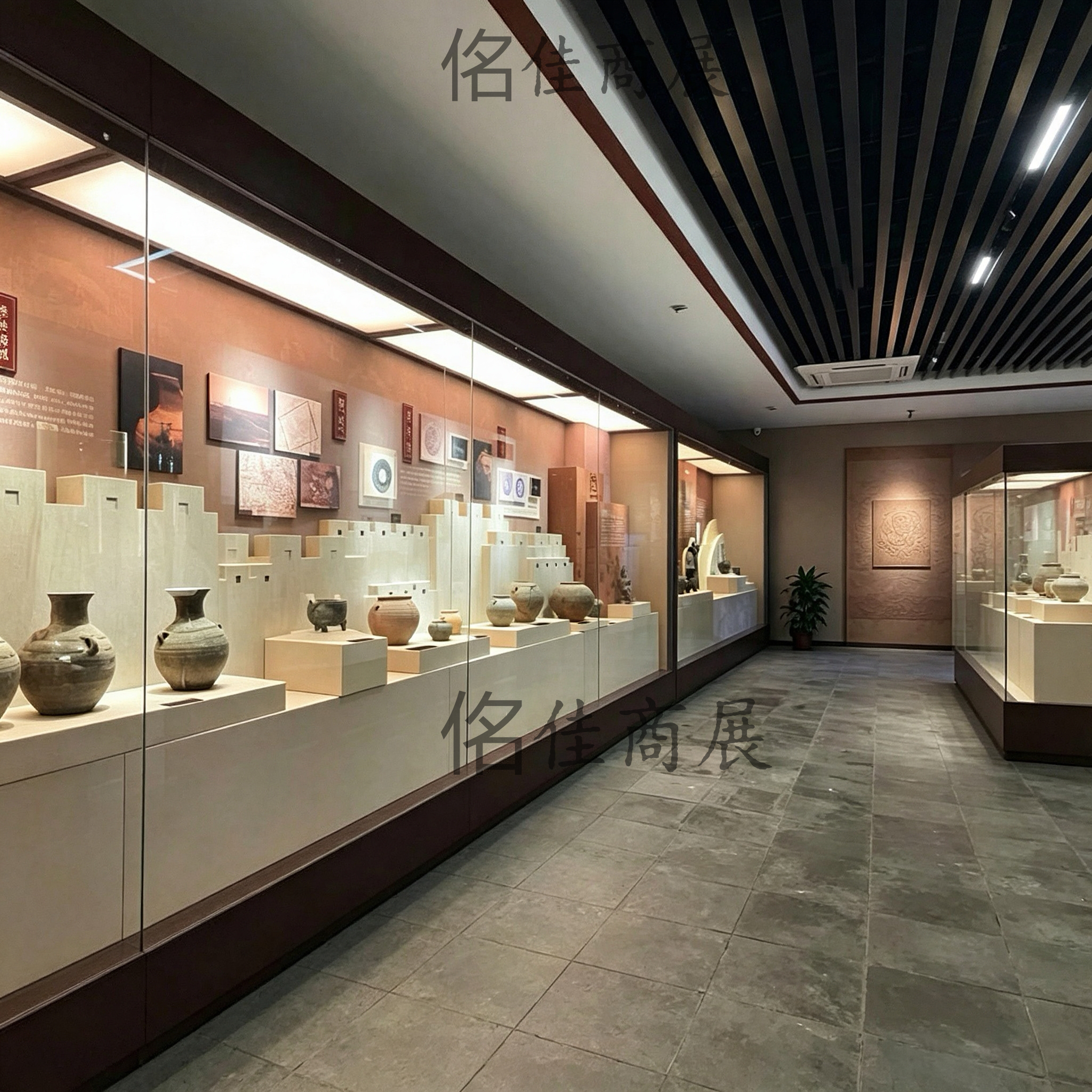 博物馆展示柜恒温恒湿电动平移通柜古董字画文玩定制陈列柜