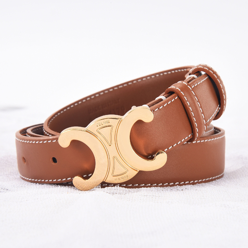 thumbnail for Triumph Arch Women's Belt Female Leather Slim Versatile Niche with Jeans Belt New Trend High-end Black