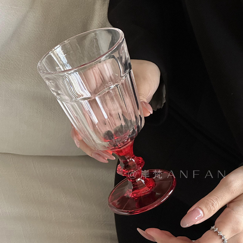 苦艾酒杯红底玻璃酒杯