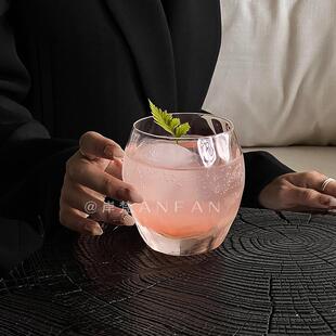 创意云纹蛋形矮水杯高颜值慕斯杯小众设计透明玻璃鸡尾酒杯果汁杯
