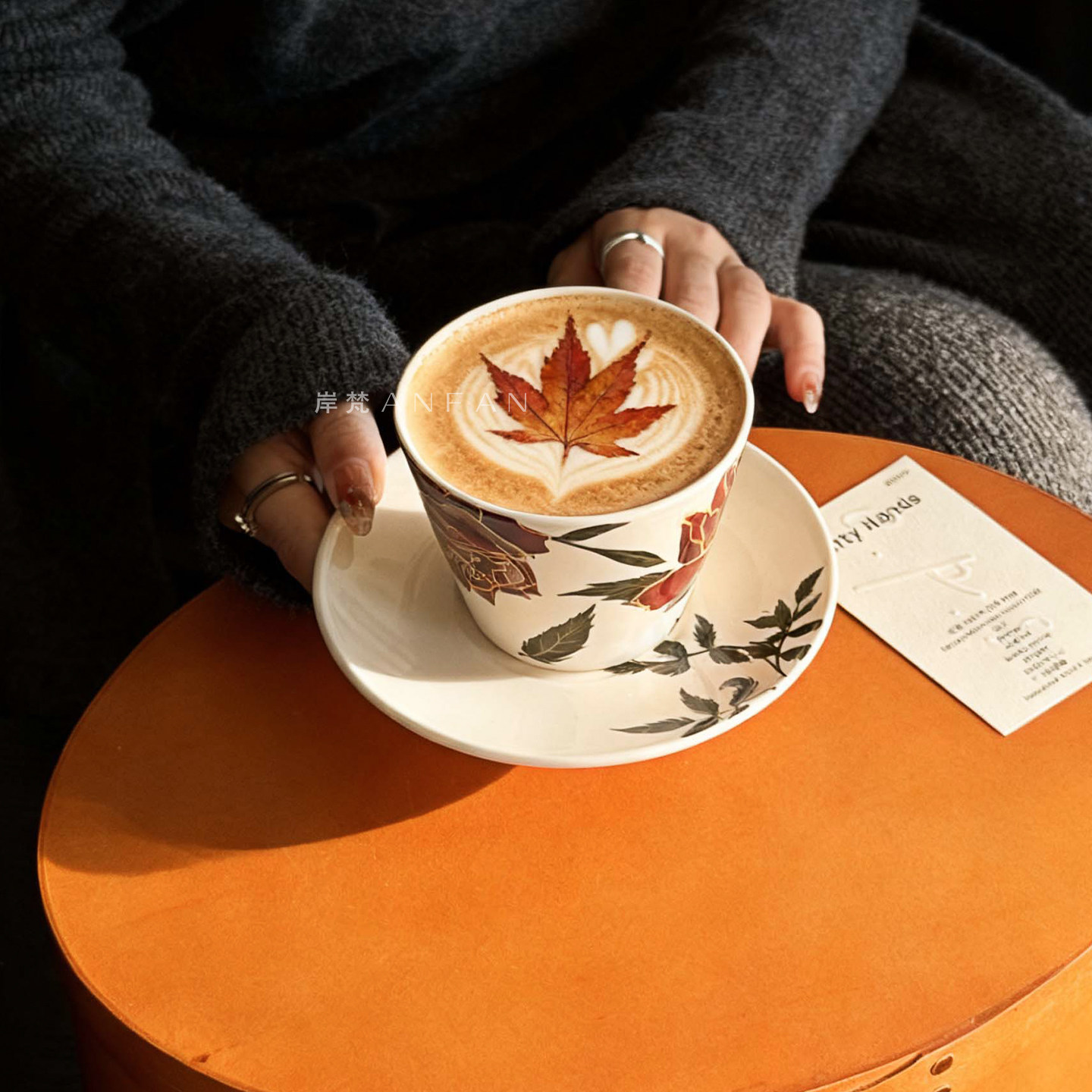 岸梵复古喝水杯子陶瓷马克杯中古风拿铁手冲咖啡杯碟套装手握杯,餐饮具,咖啡杯,淘宝优惠券,粉丝福利购,淘宝优惠卷