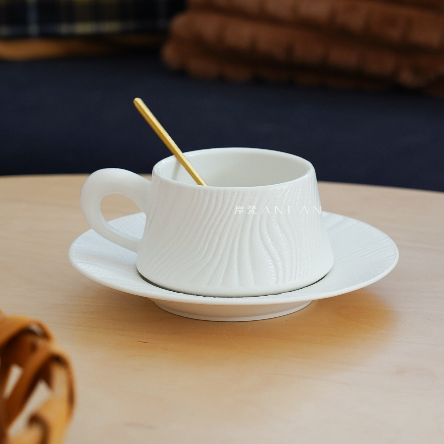 岸梵高级感流水纹咖啡杯碟拉花拿铁杯下午茶水杯小众马克杯泡茶杯,餐饮具,咖啡杯,淘宝优惠券,粉丝福利购,淘宝优惠卷