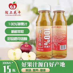 天水特产花牛苹果长城果汁陇上花牛100%苹果汁pet瓶装整箱