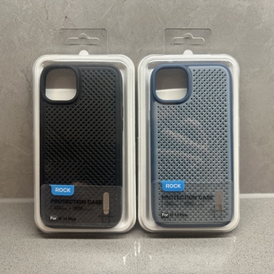 ROCK苹果手机壳iphone14plus石墨烯散热透气防摔适用苹果14plus新款保护套全包Plus镜头保护吃鸡游戏降温