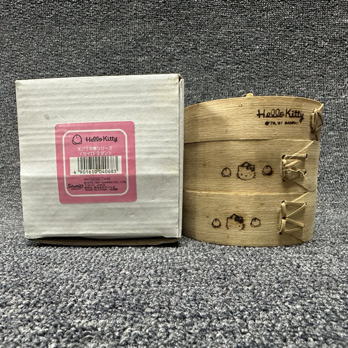 正版～哈喽kitty蒸笼10CM中古物品1999年制造收藏品hellokitty猫