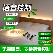 声控灯带 智能语音开关三色变光低压5v床边床头usb接口led小夜灯