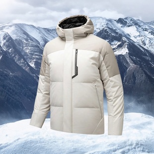 防风保暖连帽棉服外套152517918S 羽绒服男冬季 安踏速暖羽绒 短款