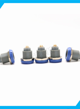 塑料1P4PIN5芯6芯7针插座蓝色PKG血氧探头圆形推拉自锁连接器M14