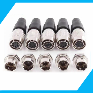 芯M8 7PR工业相机电源4 兼容Hirose航空插头HRS广濑连接器HR10A