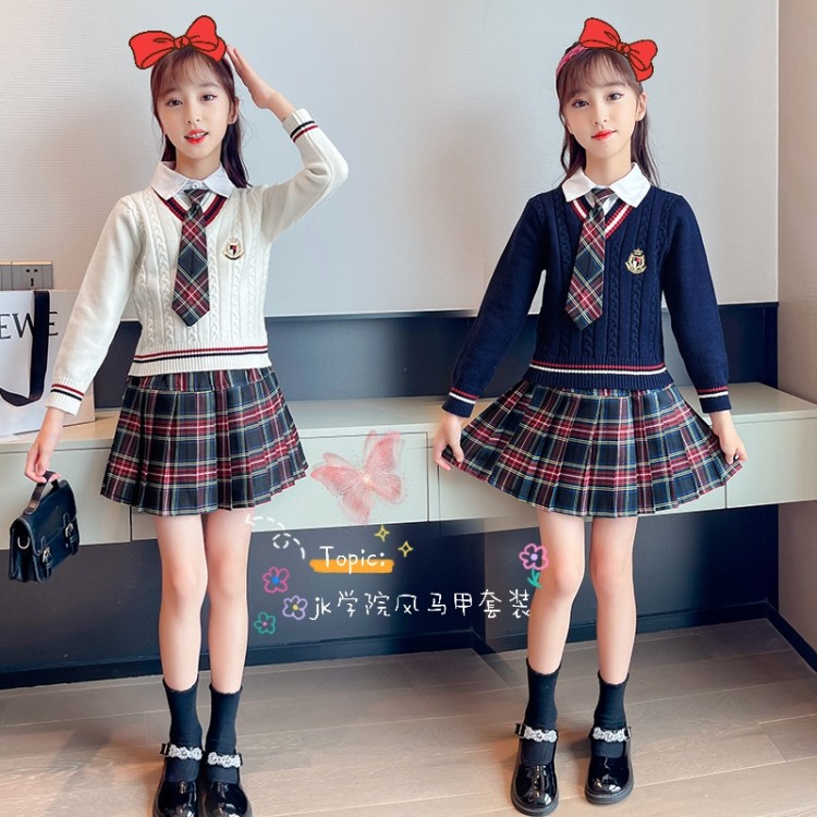 女童秋冬校服套装学院风jk制服