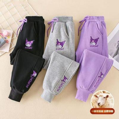 女童洋气运动秋冬款加绒加厚裤子