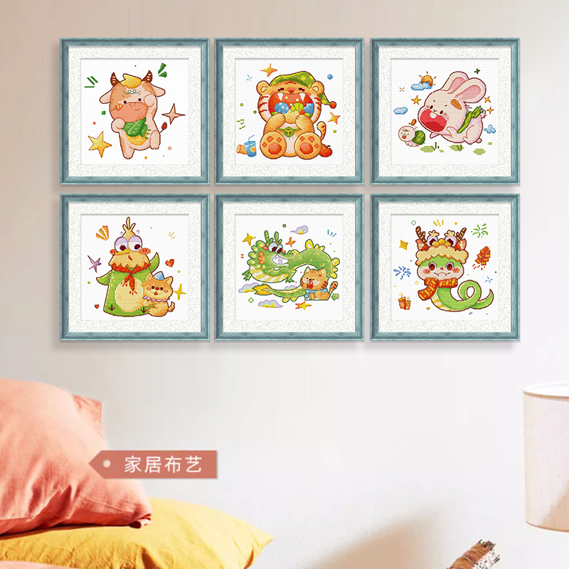 春天十字绣简单卡通手工