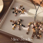 火山岩串流苏长款 Mine Studio·新款 串珠项链百搭设计感小众耳环