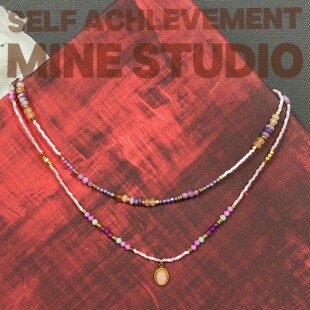 【春之序曲】捷克珠淡紫色氛围感双层手工串珠小众项链新