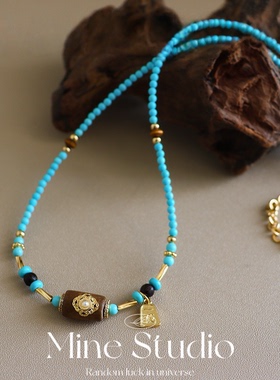 Mine Studio·新款松石虎眼石项链小众设计高级老山檀轻奢锁骨链