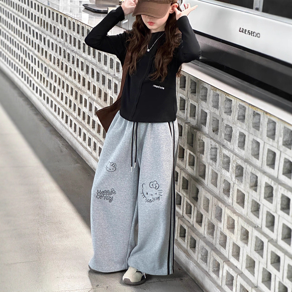 【摩卡公主】童装女童裤子春秋2025新款女孩宽松阔腿裤可爱休闲裤