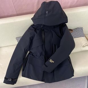 【幂幂同款】儿童冬装中长款羽绒棉服黑金洋气时髦连帽棉袄中大童