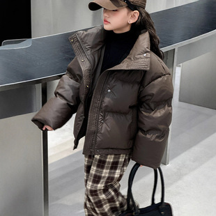 女童羽绒服2025新款黑色洋气网红炸街冬季儿童加厚保暖女孩免洗