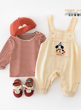 2025秋季新款儿童卡通大口袋背带裤 婴幼童宝宝可开档长裤53815