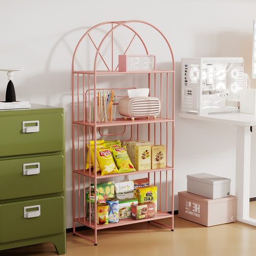 小型书柜落地铁艺书架床头置物架