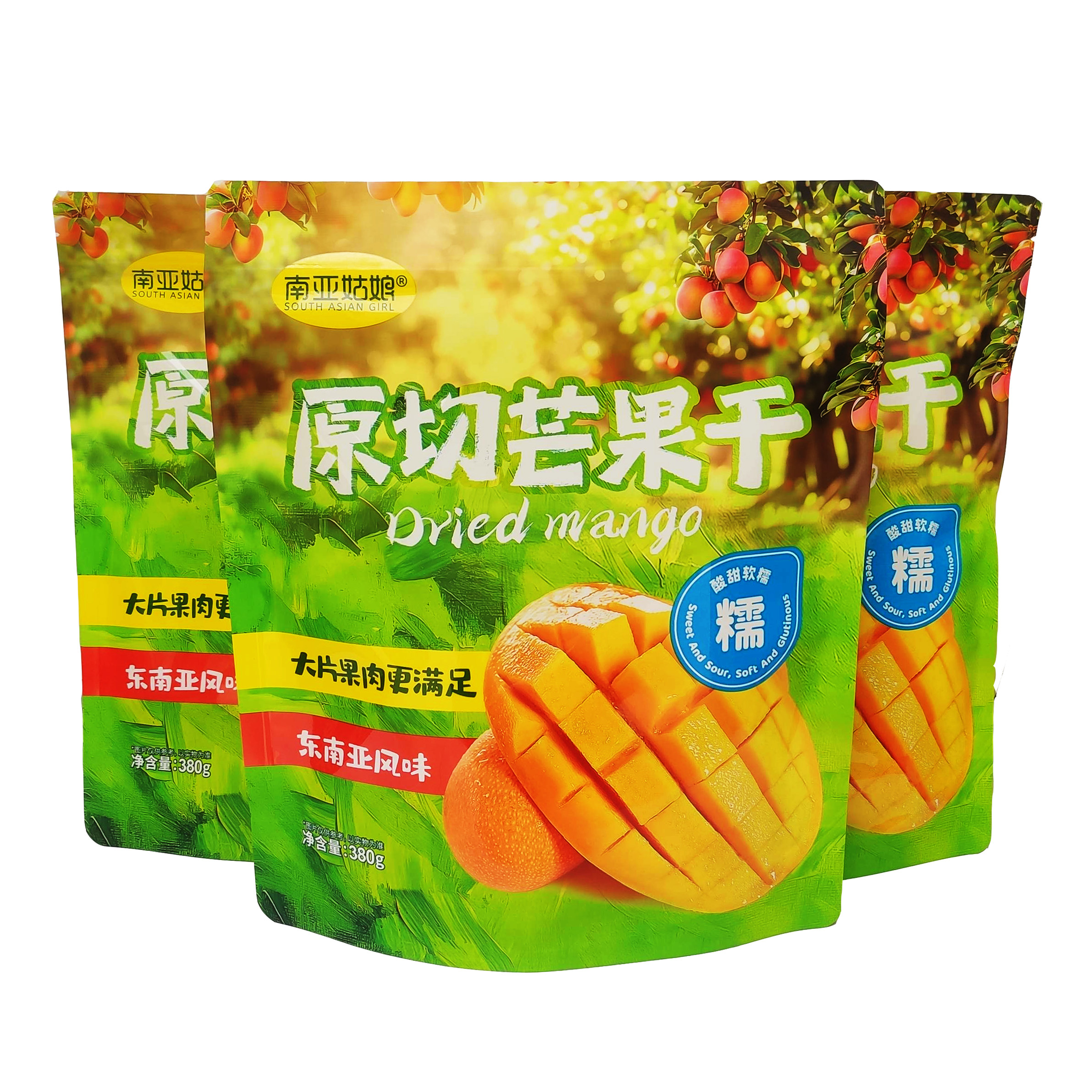 南亚姑娘原切芒果干380g 广西南宁特产果脯酸甜 东南亚风味