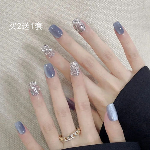 猫眼穿戴甲2025新款假指甲贴片高级感显白美甲片短款美甲成品气质