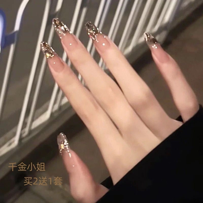 千金穿戴甲指甲贴片2025新款高级感小众指甲贴片中长款美甲片成品