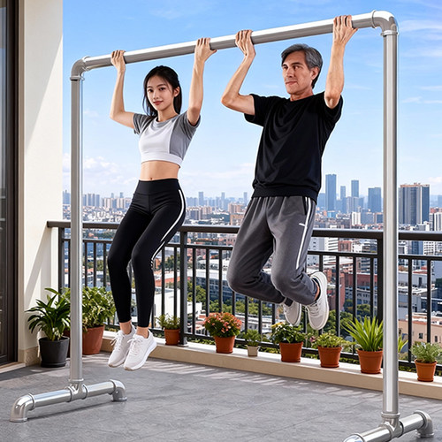 加粗镀锌钢管落地式晾衣杆阳台家用室内外不锈钢晾衣架晒被子神器