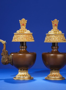 慧宝纯铜供佛净水瓶贲巴壶文贲巴