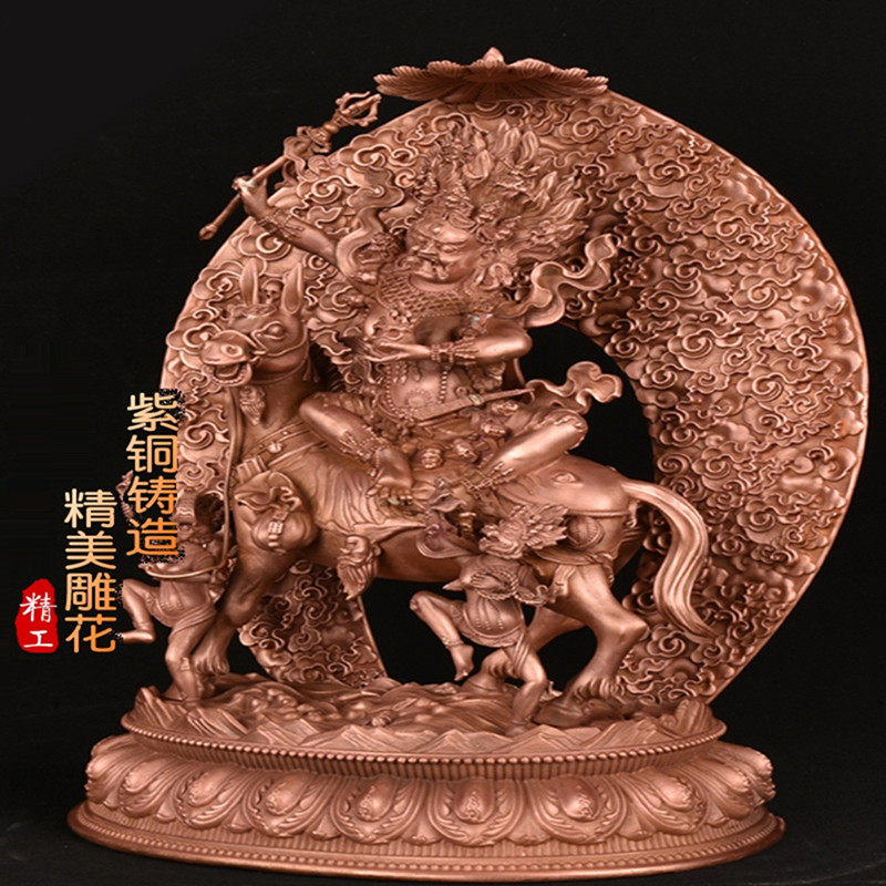 吉祥天母护法纯铜藏传佛像摆件