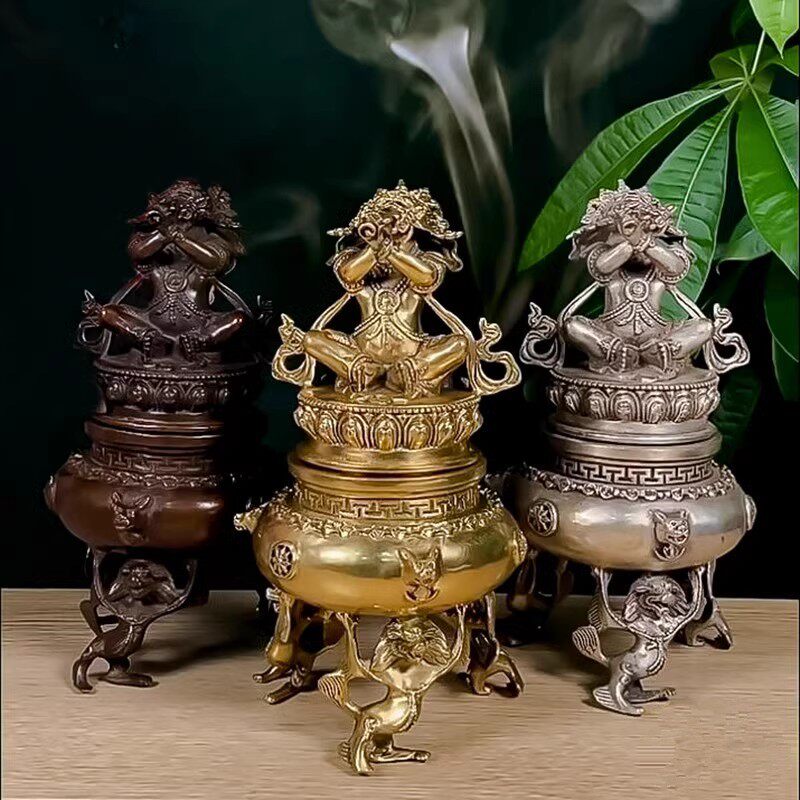黄铜金刚香炉盘香炉烟供香薰炉